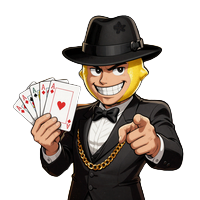 Lemon Casino Joker's Gambit Turnier - Maskottchen h&auml;lt Jokerkarte