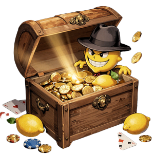 Lemon Casino Treasure Box VIP System mit goldener Schatztruhe und Lemon Boss Maskottchen